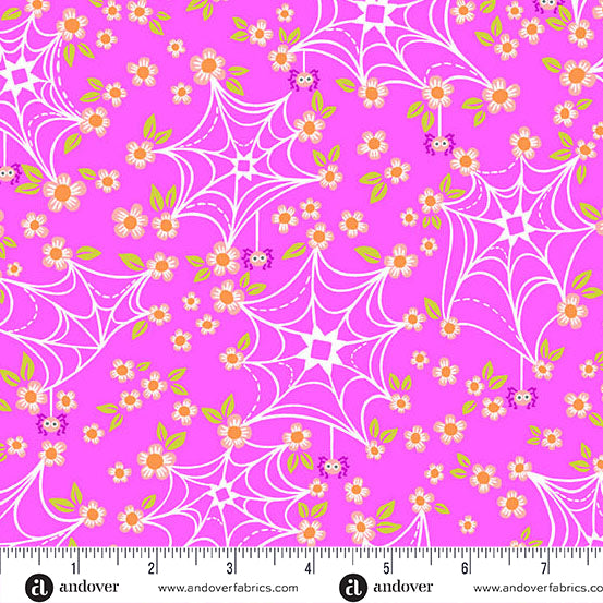 Ghostly Garden - Web and Bloom Pink - KP Creates
