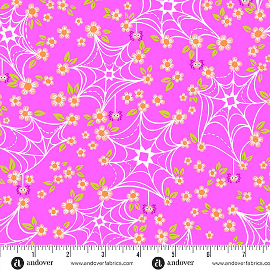 Ghostly Garden - Web and Bloom Pink - KP Creates