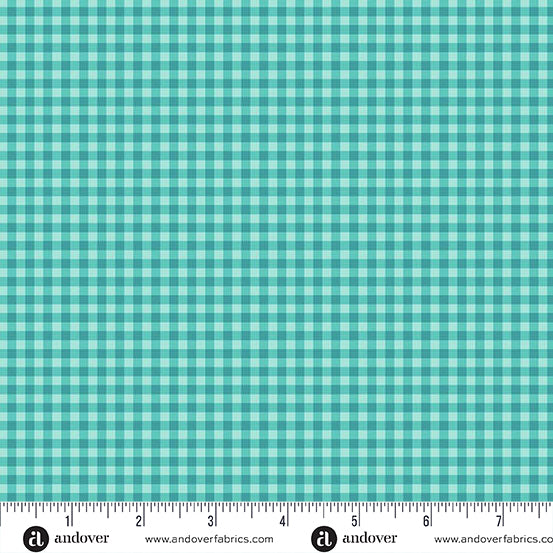 Ghostly Garden - Bitty Gingham Aqua - KP Creates