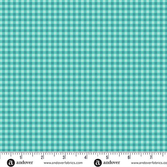 Ghostly Garden - Bitty Gingham Aqua - KP Creates