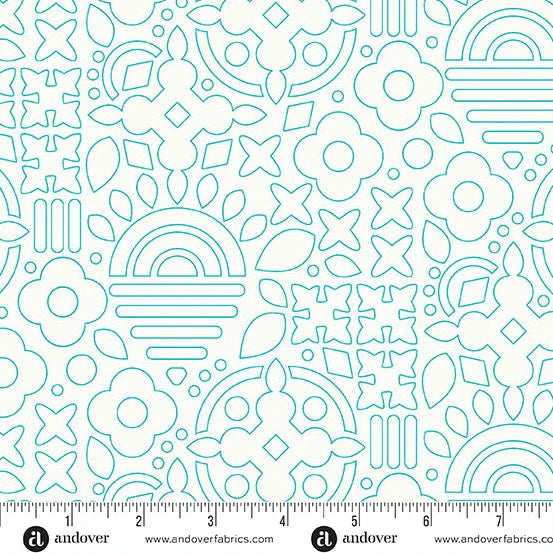 Sun Print Whisper - Stencil Teal - Alison Glass