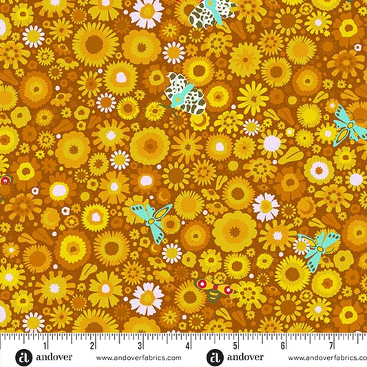 Camp Kitschy Lala - Daisy Field Marigold - Alison Glass