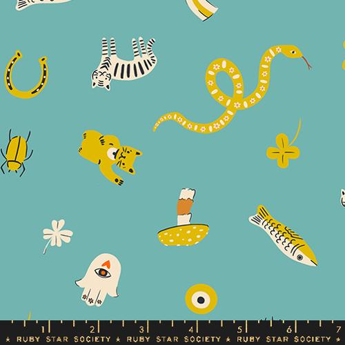 Ooh Lucky Lucky Turquoise (RS4113 14) by Alexia Abegg of Ruby Star Society with Moda Fabrics