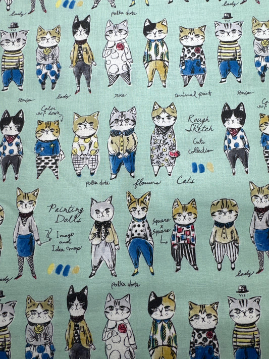 Cats in Clothes - Blue - Yuwa