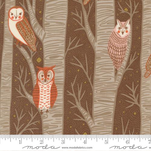 Night Owl - Owls Trees in Cocoa - Gingiber