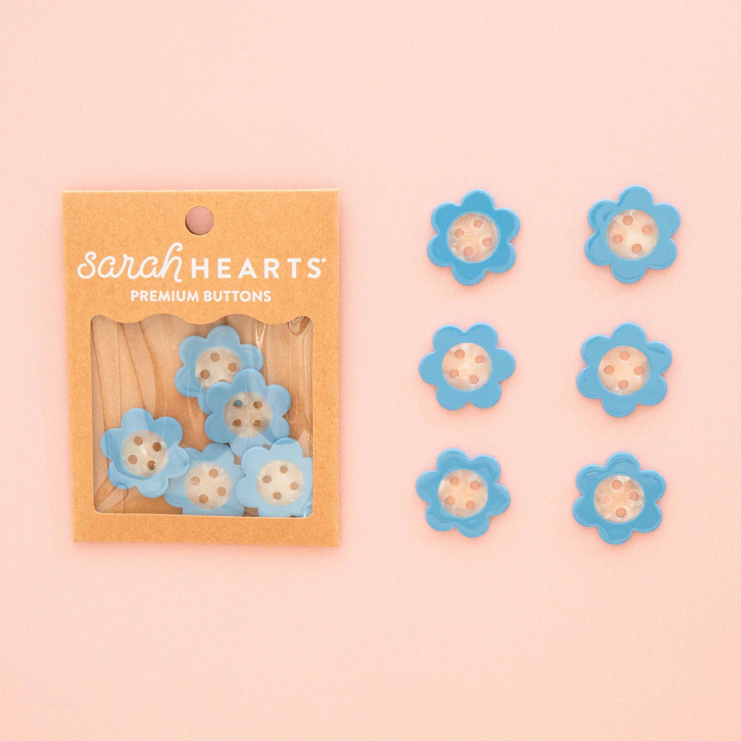 Blue Daisy Large 1" Buttons - Sarah Hearts
