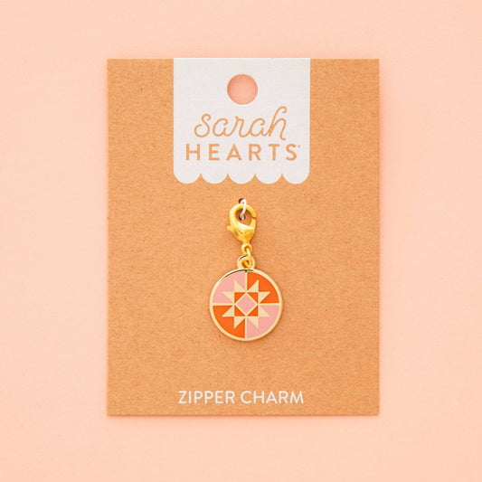Round Quilt Star Removable Zipper Charm