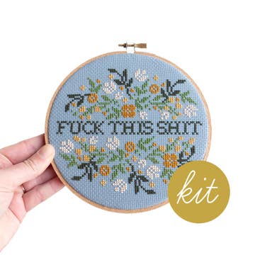 Fuck This Shit Cross-Stitch Kit - Junebug and Darlin