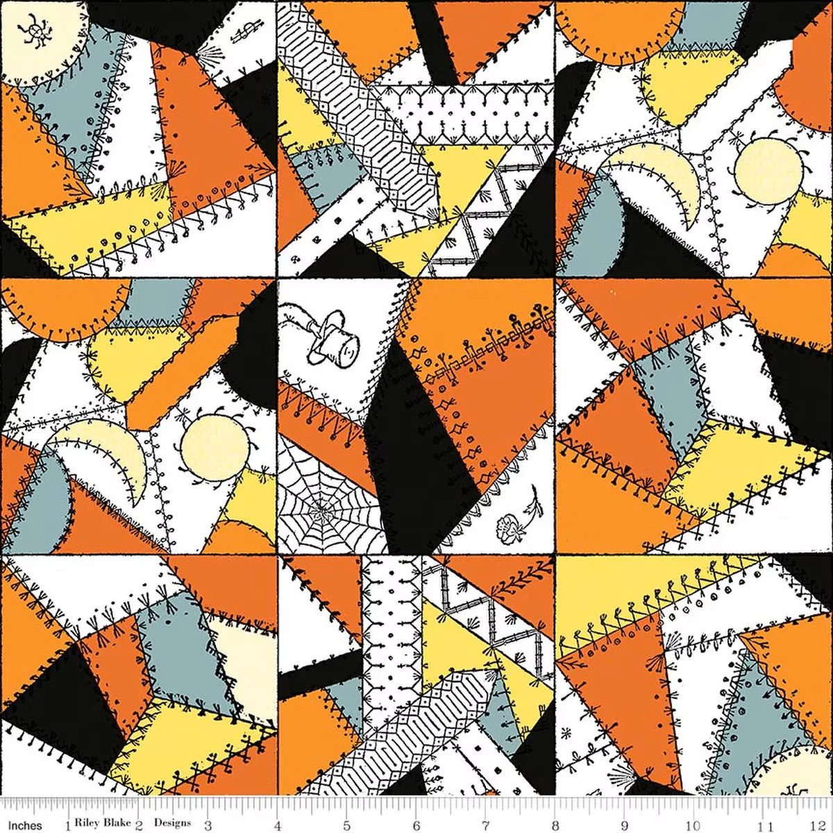 Scary Scraps - Crazy Patchwork in Multi - J. Wecker Frisch