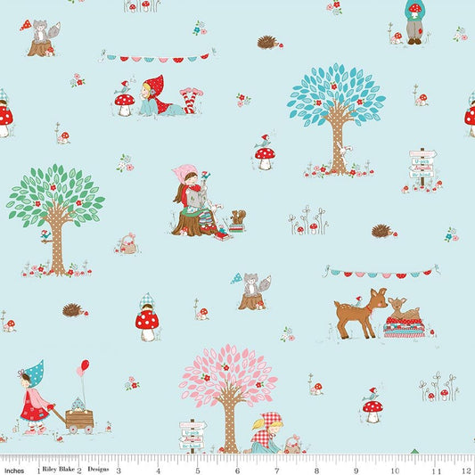 Whimsical Woodland - Main Aqua - Tasha Noel