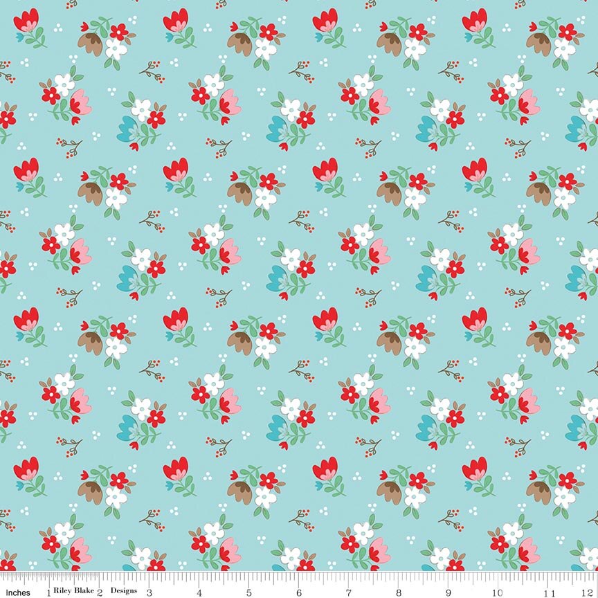 Whimsical Woodland - Floral Aqua - Tasha Noel
