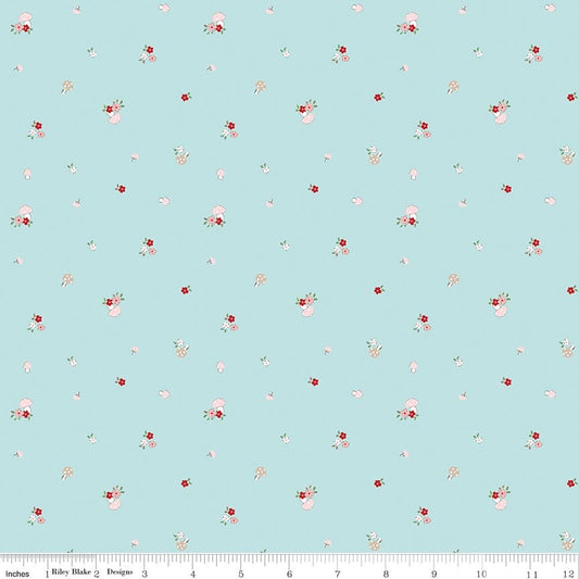 Whimsical Woodland - Mushrooms Aqua - Tasha Noel
