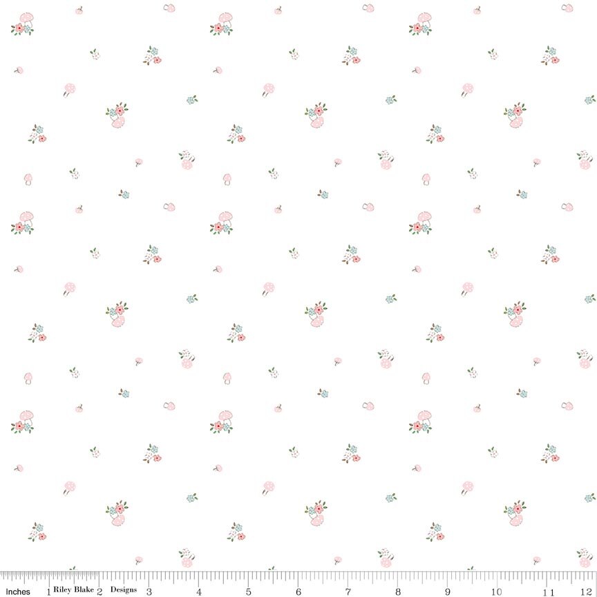 Whimsical Woodland - Mushrooms White - Tasha Noel