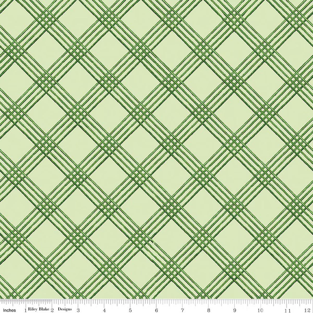 Gingerbread - Windowpane Plaid in Green - J. Wecker Frisch