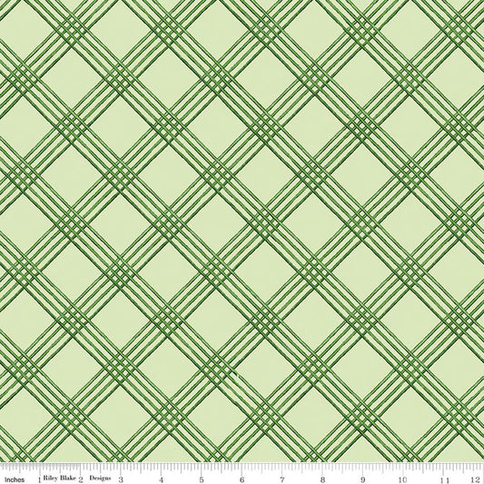 Gingerbread - Windowpane Plaid in Green - J. Wecker Frisch