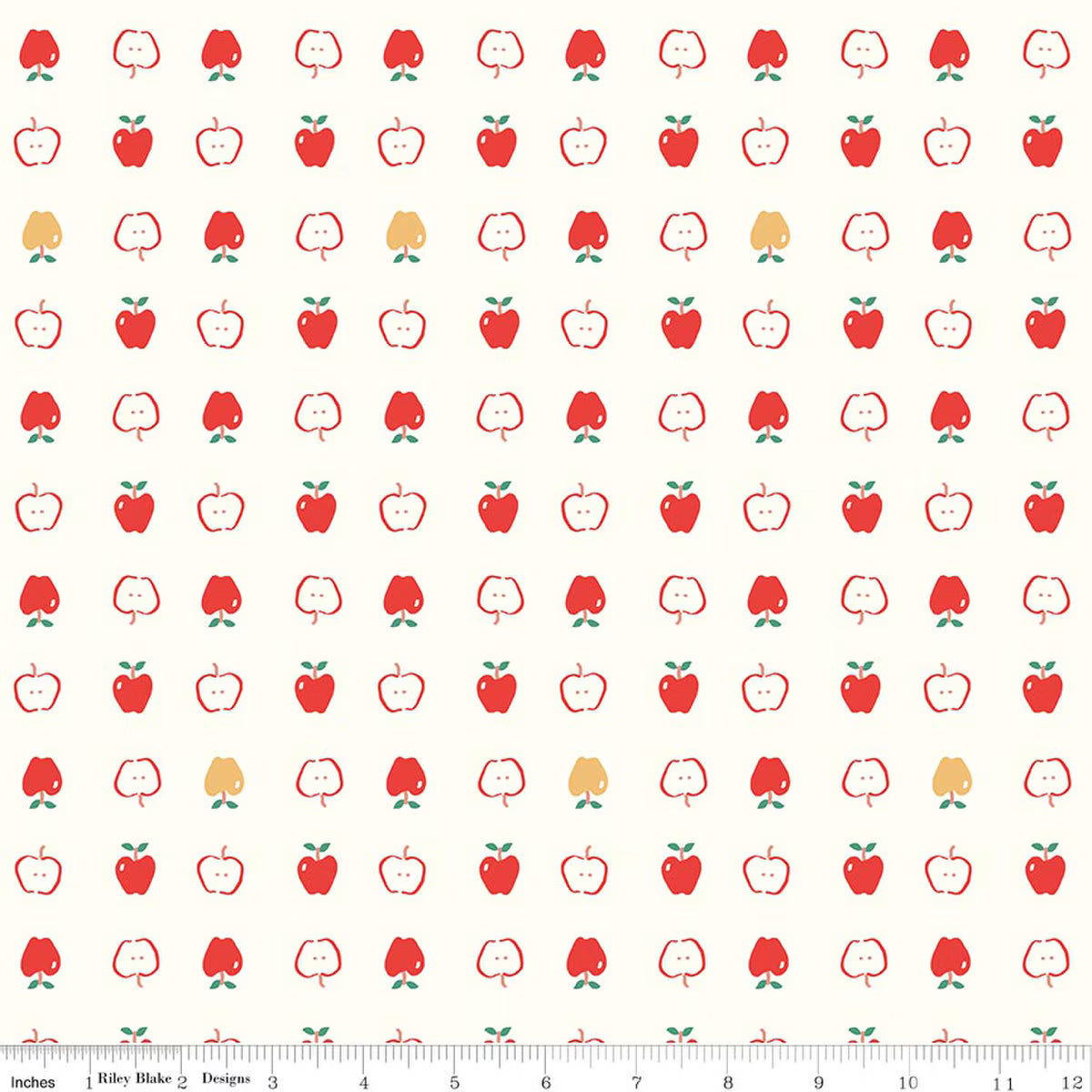 Cotton Nook - Apples in Vintage White - Minki Kim