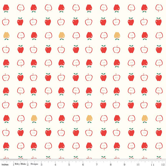 Cotton Nook - Apples in Vintage White - Minki Kim