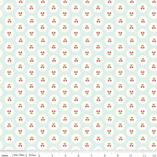 Cotton Nook - Cherries in Bleached Denim - Minki Kim
