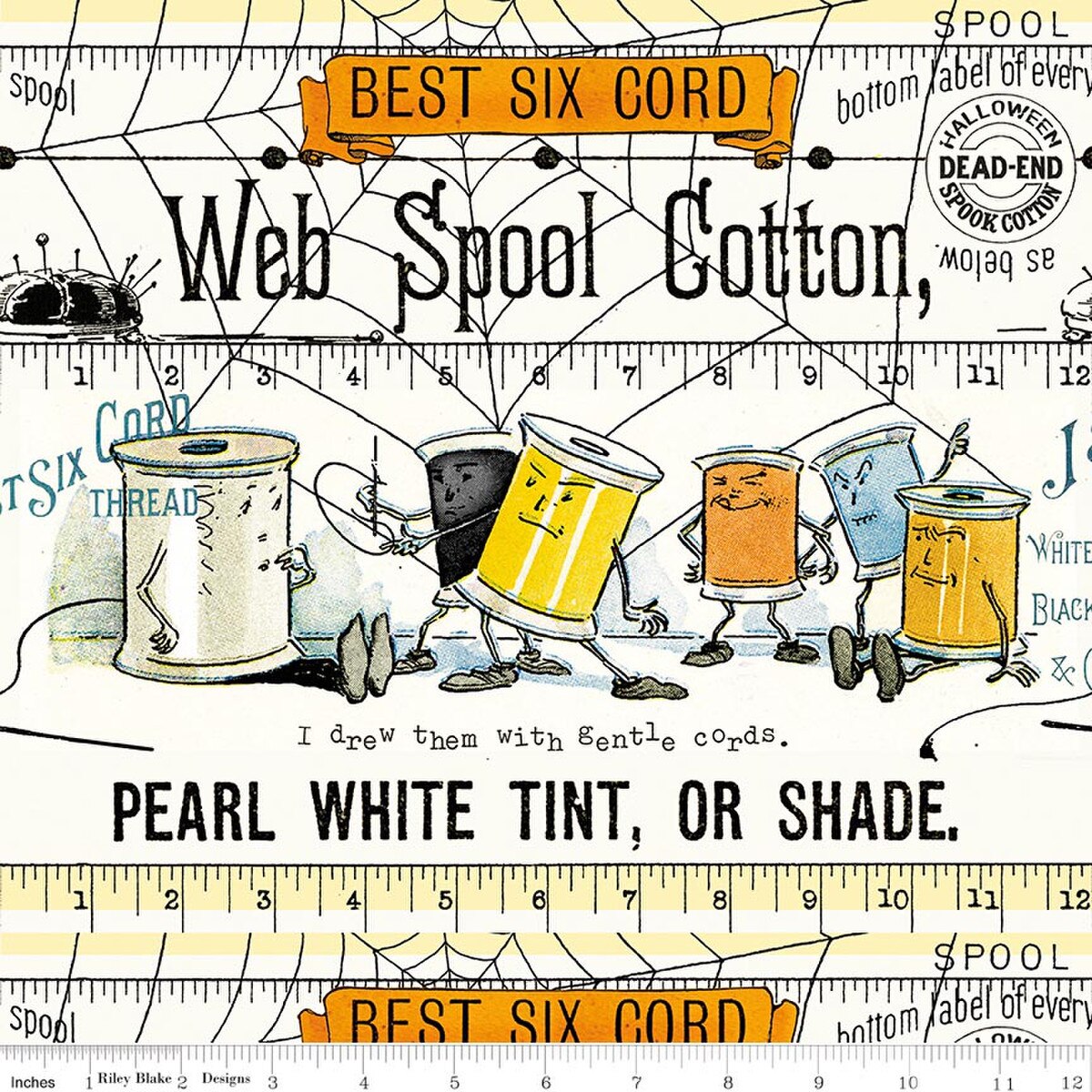 Scary Scraps - Scary Spools Border Stripe White - J. Wecker Frisch