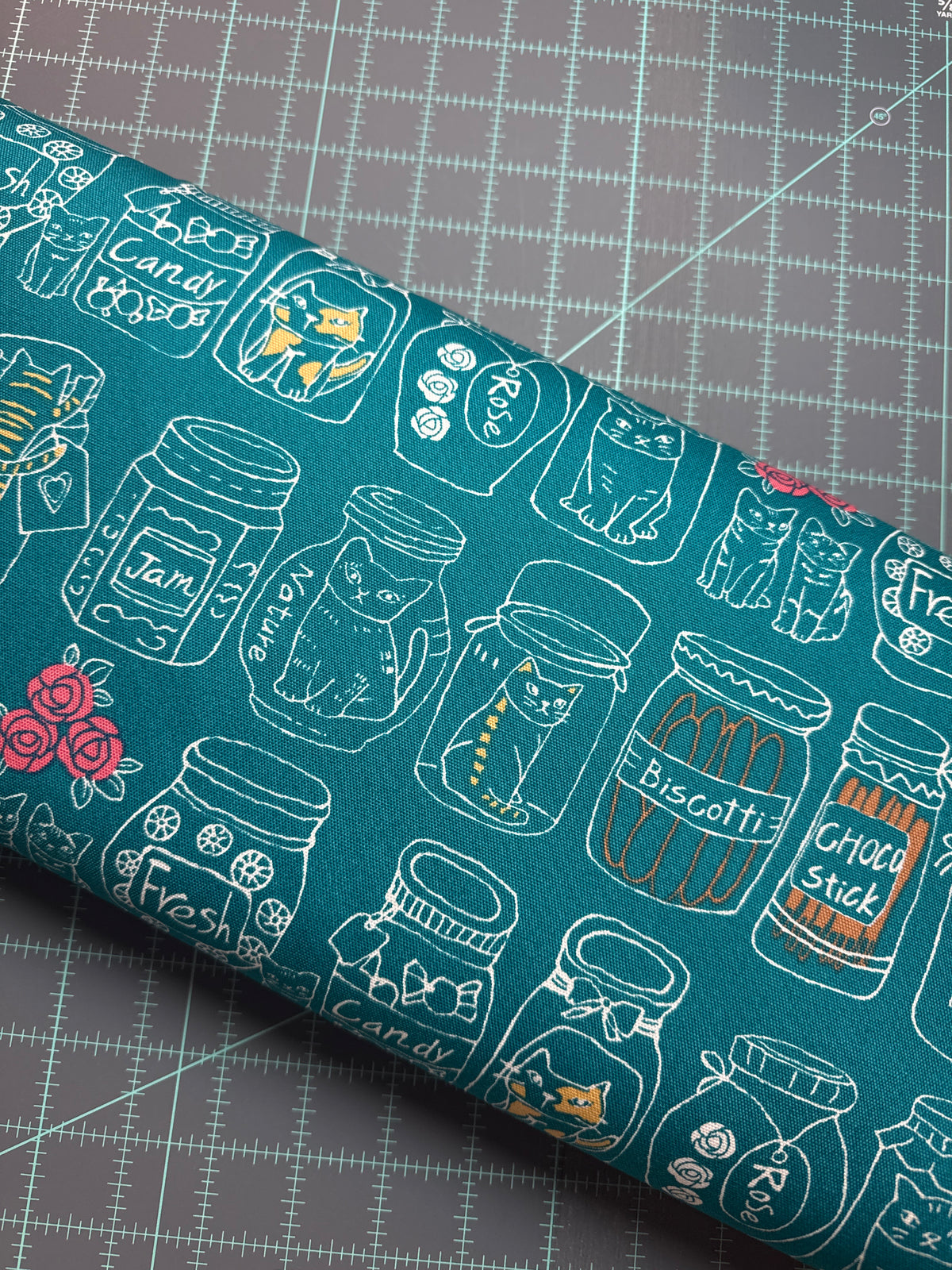 Cats in Jars - Teal - Asano