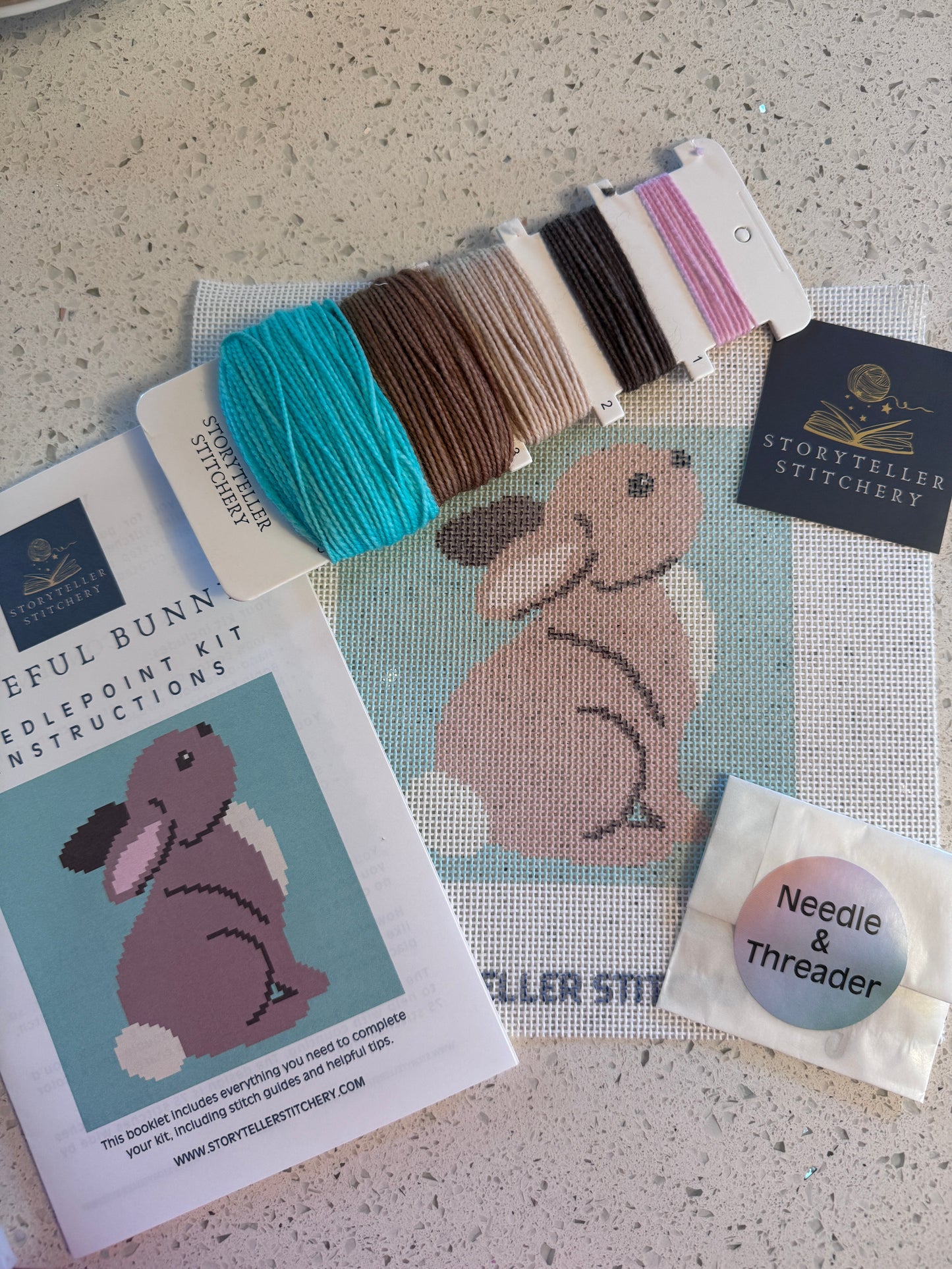 Bunny - Modern Needlepoint Kit - Storyteller Stitchery