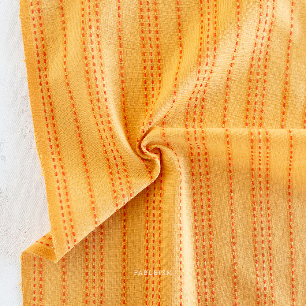 Stitch Stripe in Turmeric - Fableism Supply Co’s Lucky Loom