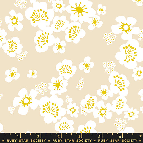 Paper Cuts 2 - Hana Florals Retro Hawaiian in Parchment - Ruby Star