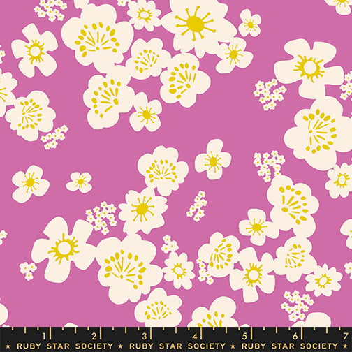 Paper Cuts 2 - Hana Florals Retro Hawaiian in Heliotrope - Ruby Star