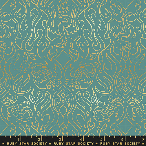 Fireglow - Scribe in Watercress Metallic - Sarah Watts