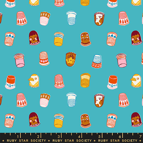 1-800-Notion - Thimbles in Turquoise - Ruby Star Society