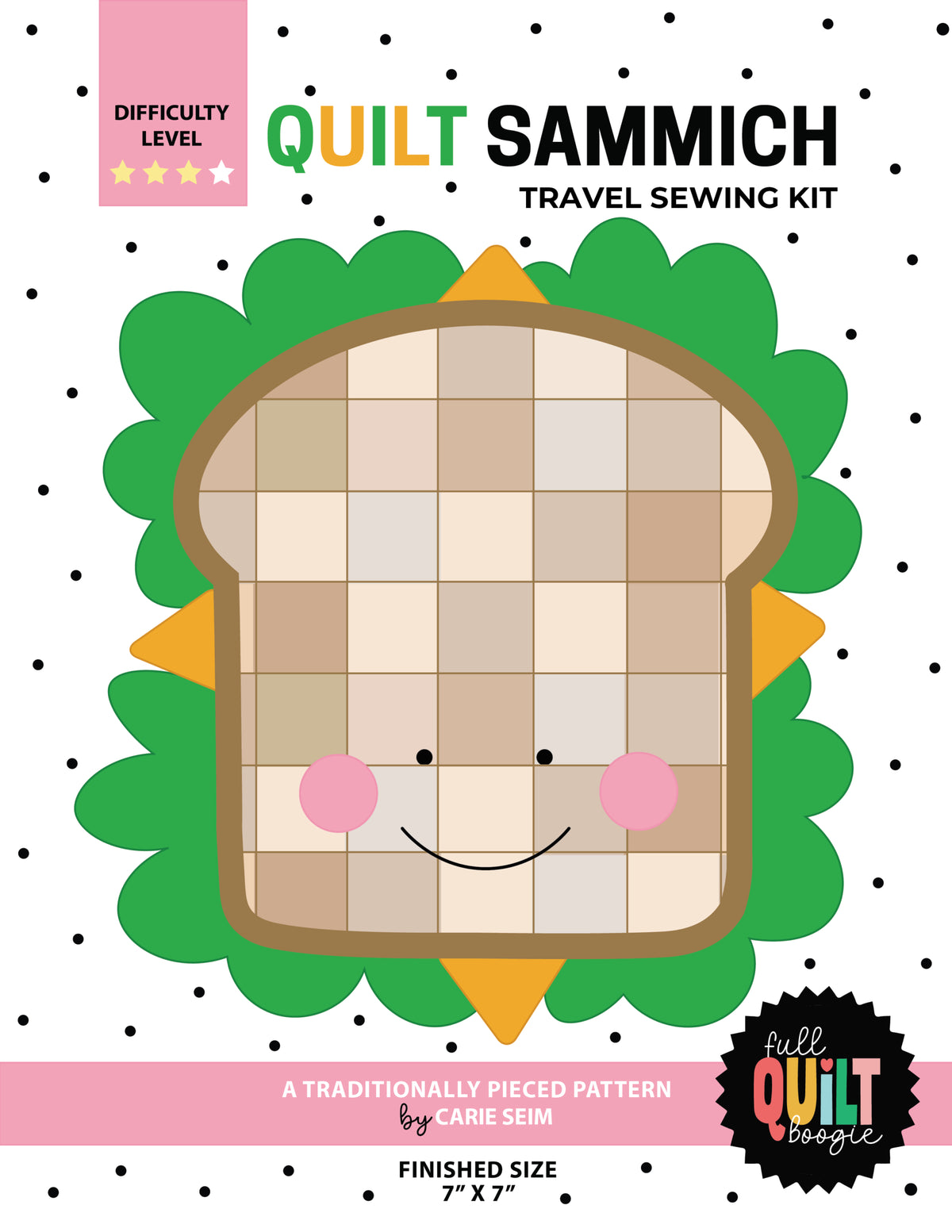 Quilt Sammich Travel Sewing Kit Pattern by Carie Seim Full Quilt Boogie