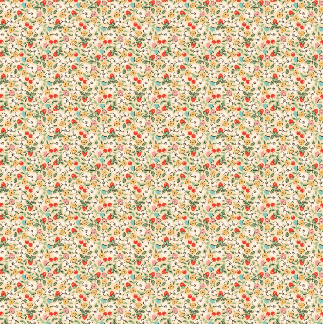 Fruit Salad Natural, Farmhouse Fancy by Poppie Cotton