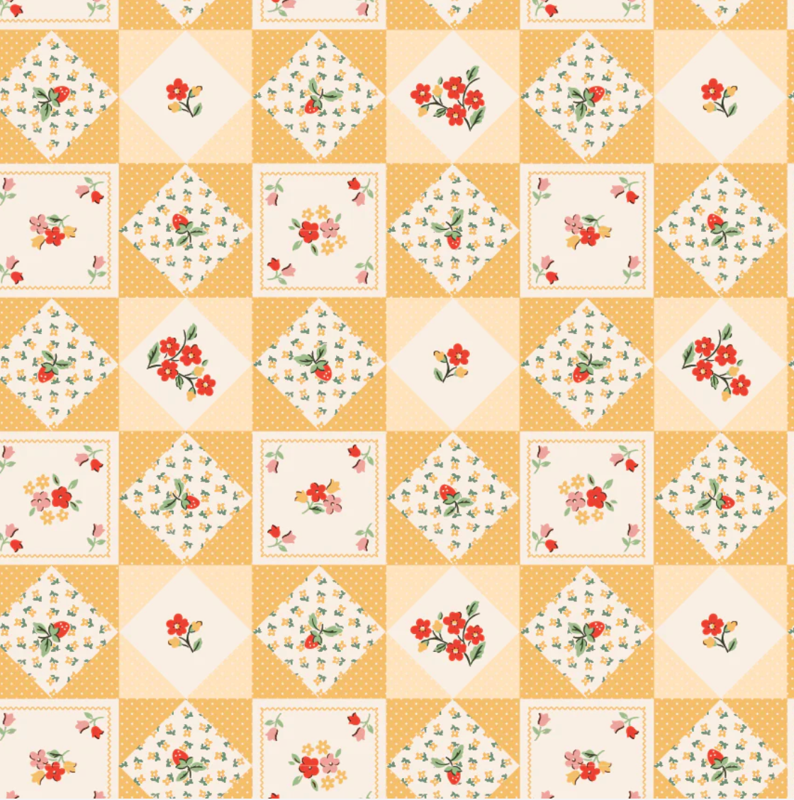 Farm Quilts Yellow, Farmhouse Fancy by Poppie Cotton