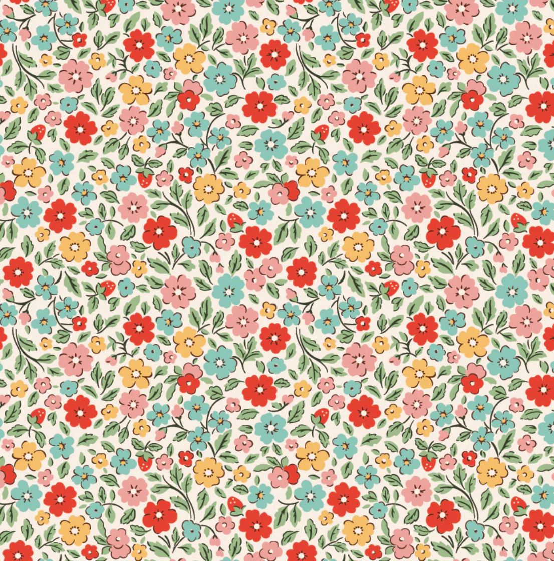 Country Flowers Multi, Farmhouse Fancy by Poppie Cotton