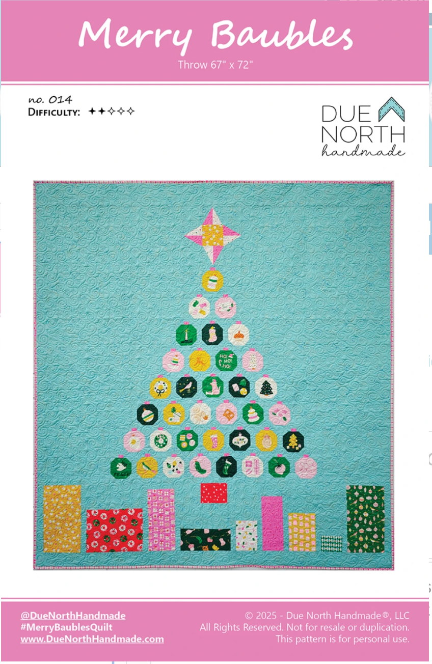Merry Baubles Quilt Pattern by Due North Handmade