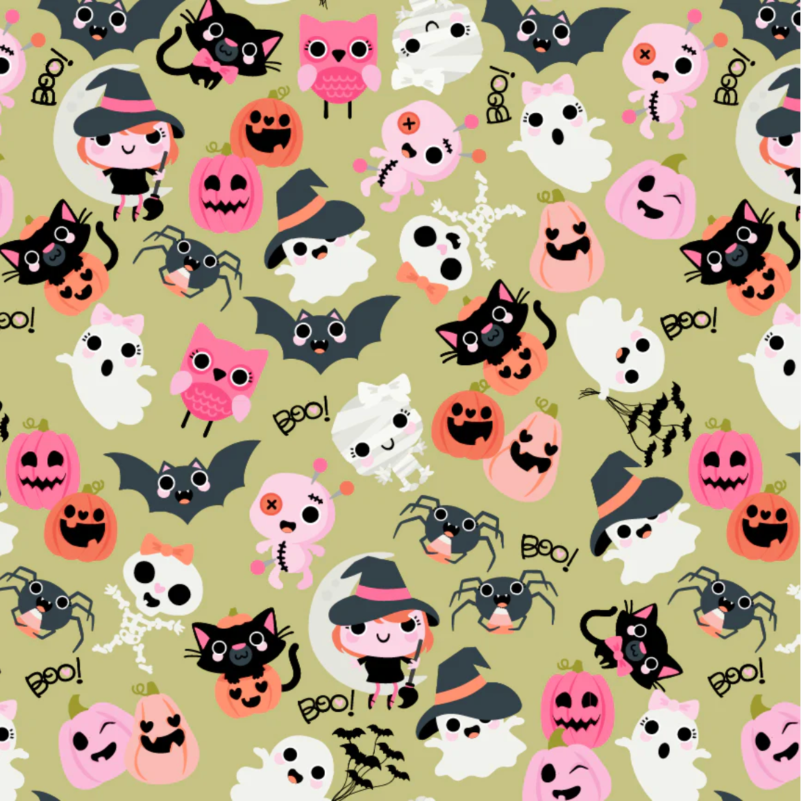 Not Scary - Boos with Bows in Green- Jill & Rani