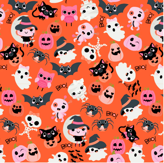 Not Scary - Boos with Bows in Orange - Jill & Rani