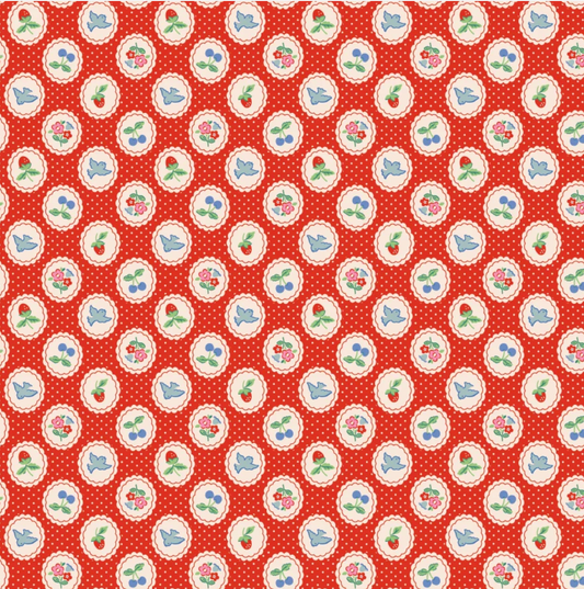 Bluebells and Buttercups - Chirp & Charm in Red - Elea Lutz