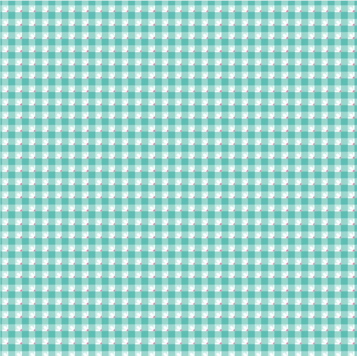 Smitten Chicken - Check-A-Roo in Aqua - Lori Woods
