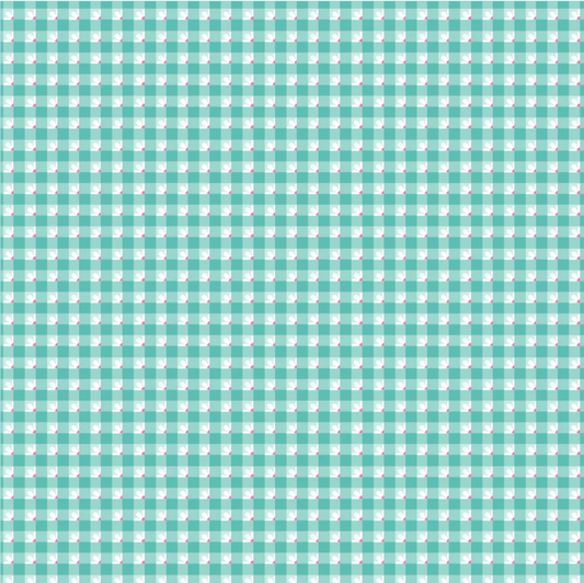 Smitten Chicken - Check-A-Roo in Aqua - Lori Woods