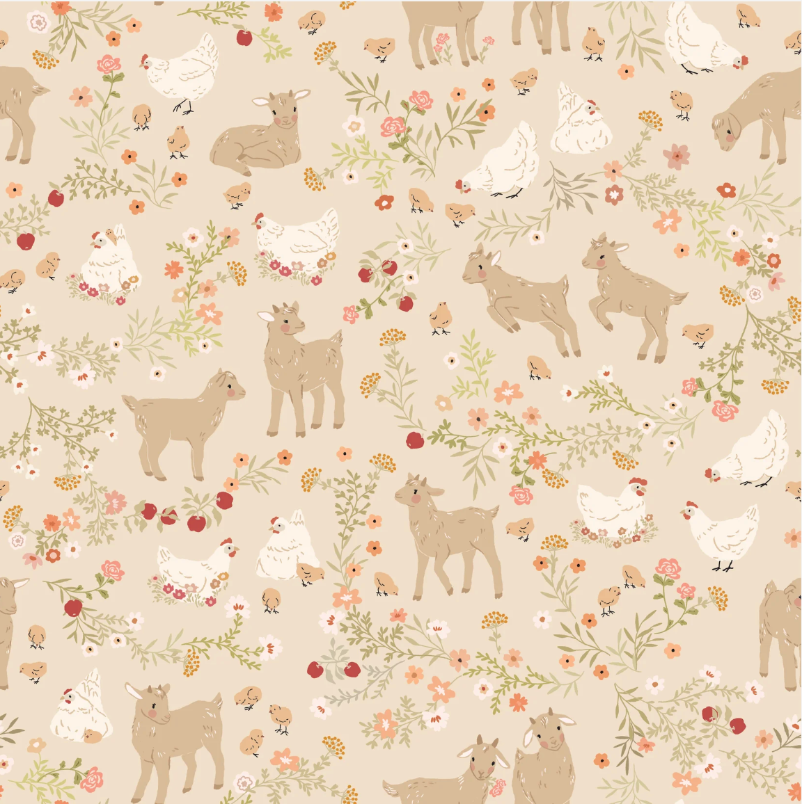 Primrose and Parsley - Barnyard Babies in Sage - Michal Marko