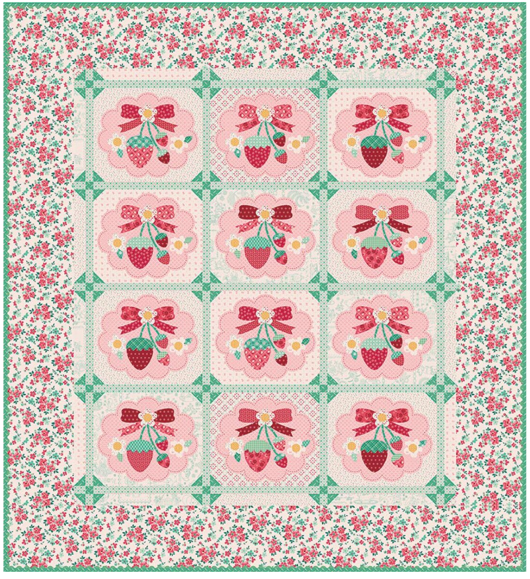 Berry & Sage Strawberry Crush Sew Along Quilt Kit by Lori Holt in Strawberry Box