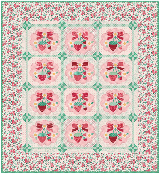 Berry & Sage Strawberry Crush Sew Along Quilt Kit by Lori Holt in Strawberry Box