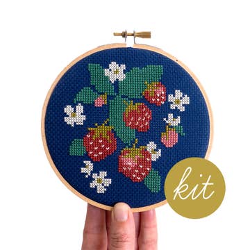 Spread like Strawberries Cross-Stitch Kit - Junebug and Darlin