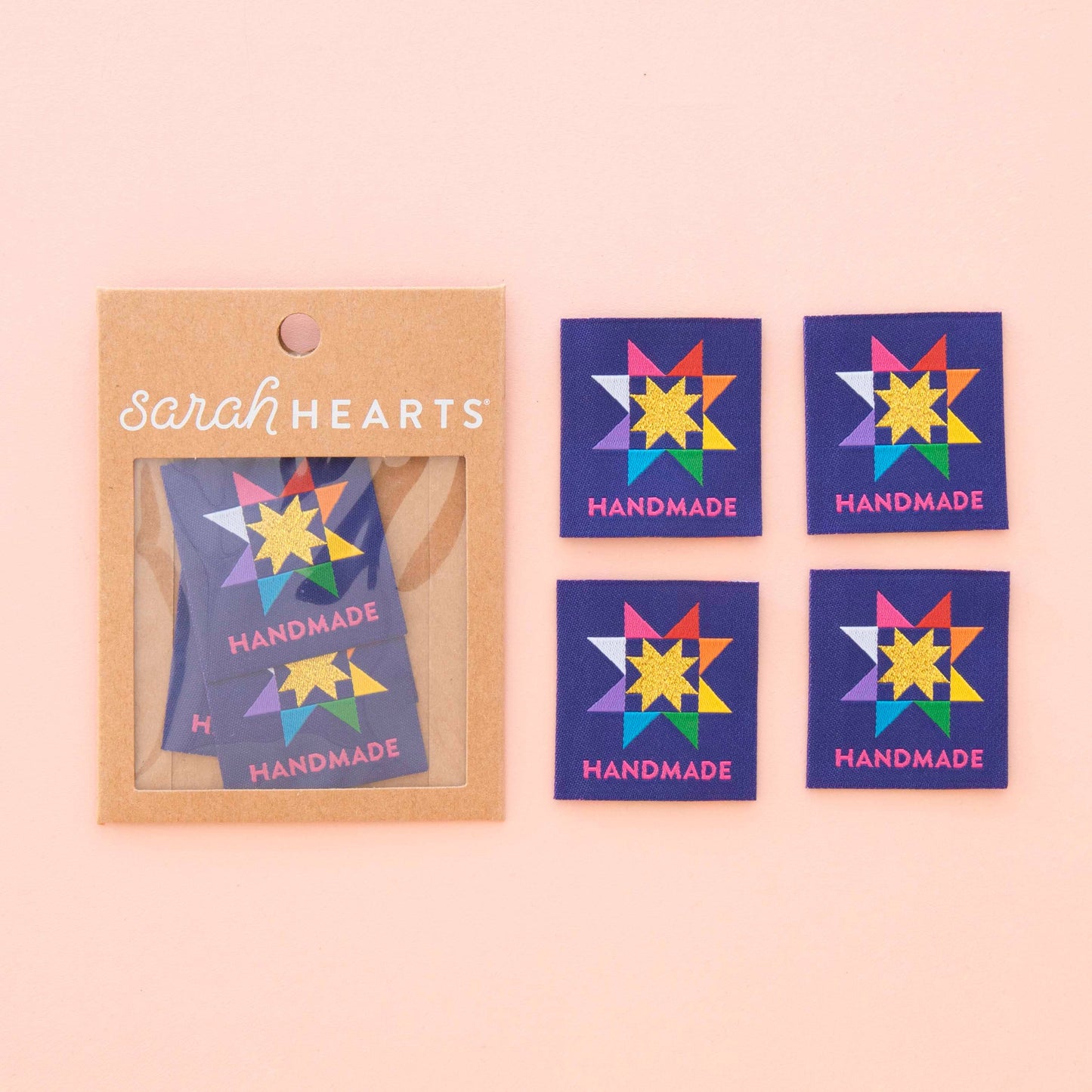 Handmade Quilt Star Large Woven Sewing Labels - Sarah Hearts