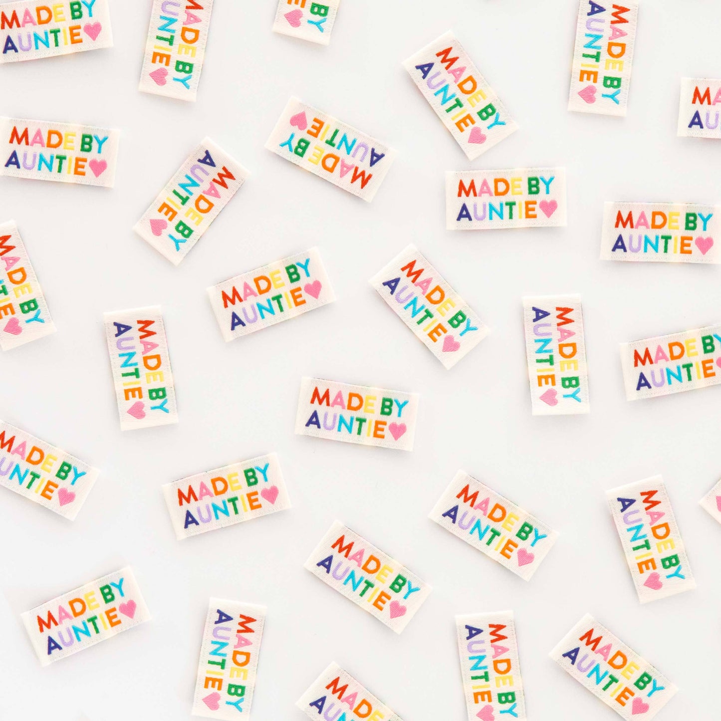 Made by Auntie Woven Sewing Labels Rainbow C - Sarah Heartsolors