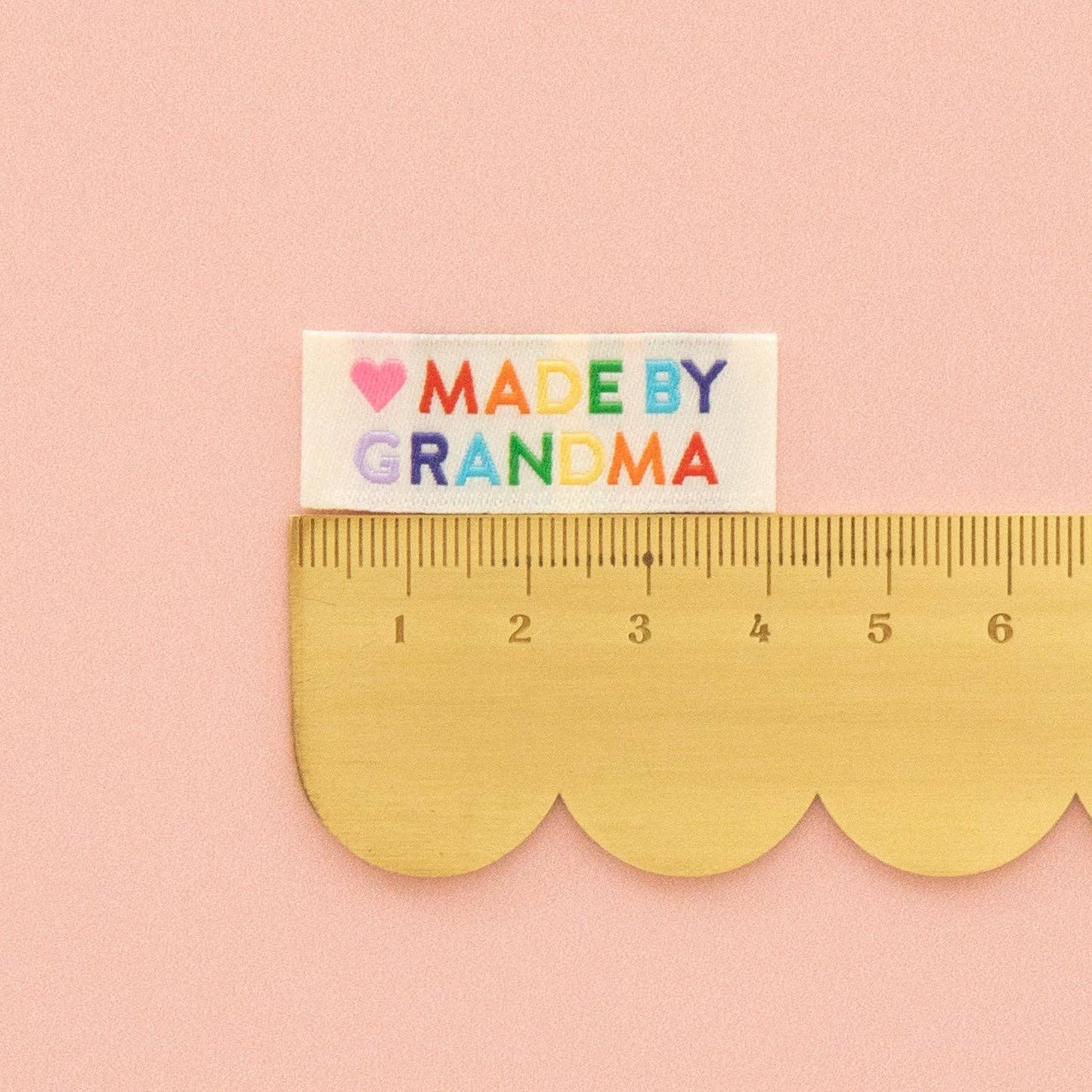 Made by Grandma Woven Sewing Labels Rainbo - Sarah Heartsw Colors