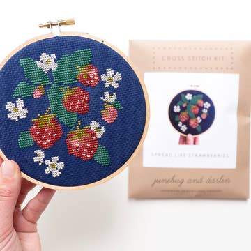 Spread like Strawberries Cross-Stitch Kit - Junebug and Darlin
