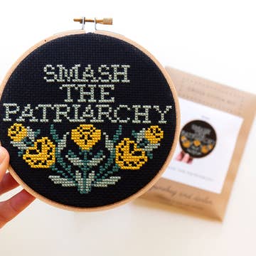 Smash the Patriarchy Cross-Stitch Kit - Junebug and Darlin