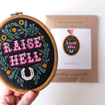 Raise Hell Cross-Stitch Kit - Junebug and Darlin